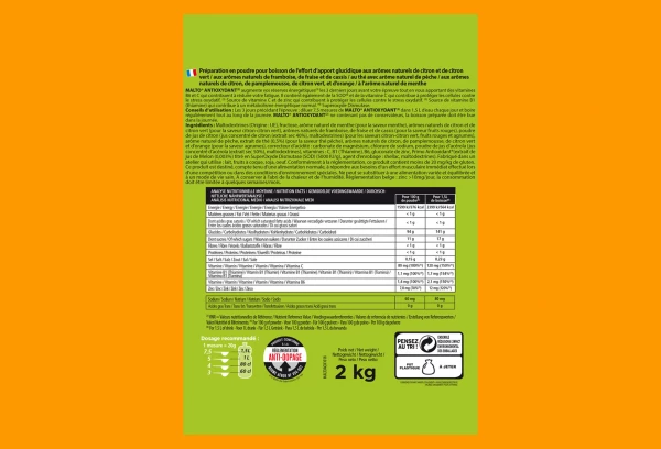 Boisson Énergétique Overstims Malto Antioxydant Thé Pêche 2Kg 4 Boisson Énergétique Overstims Malto Antioxydant Thé Pêche 2Kg – Image 2