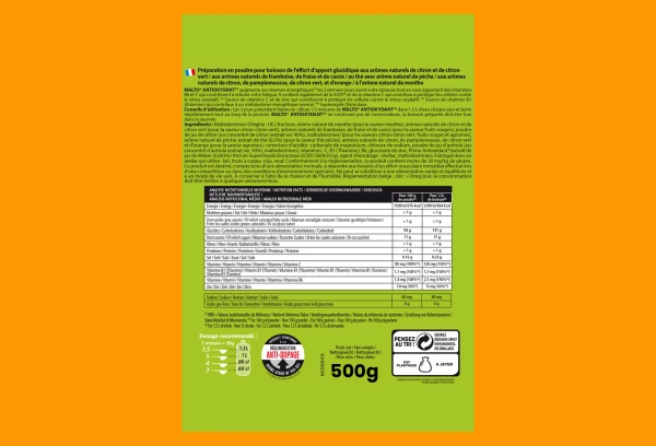 Boisson Énergétique Overstims Malto Antioxydant Cocktail D'agrumes 500g 4 Boisson Énergétique Overstims Malto Antioxydant Cocktail D'agrumes 500g – Image 2